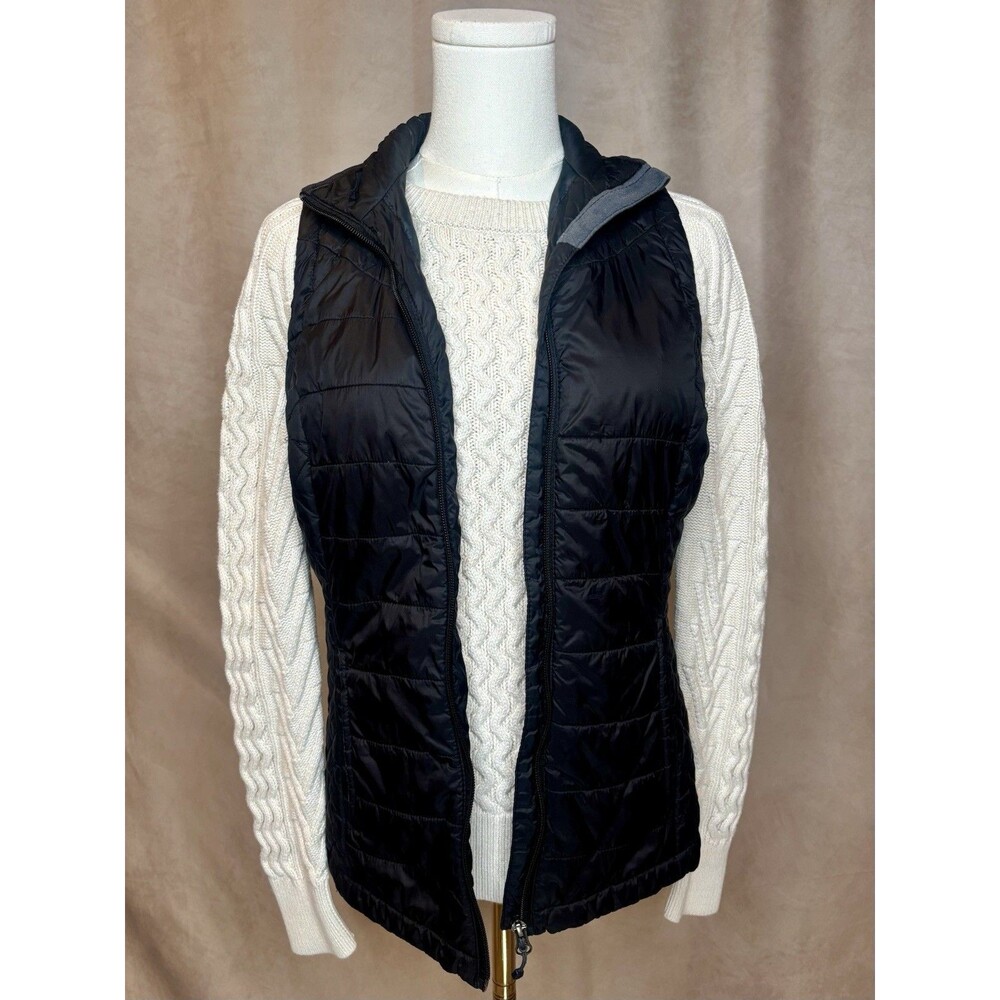 White Sierra Packable Puffer Vest Black Quilted Full Zip Women's Medium